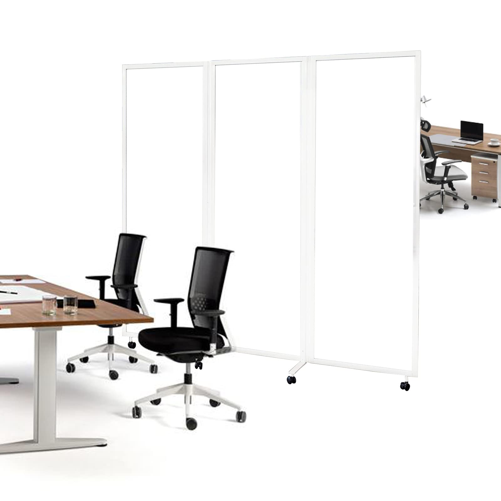 ホワイト 折りたたみパーテーション ジグザグデザイン 弘益 衝立 3連 ホワイト 高さ150cm 木製スクリーン